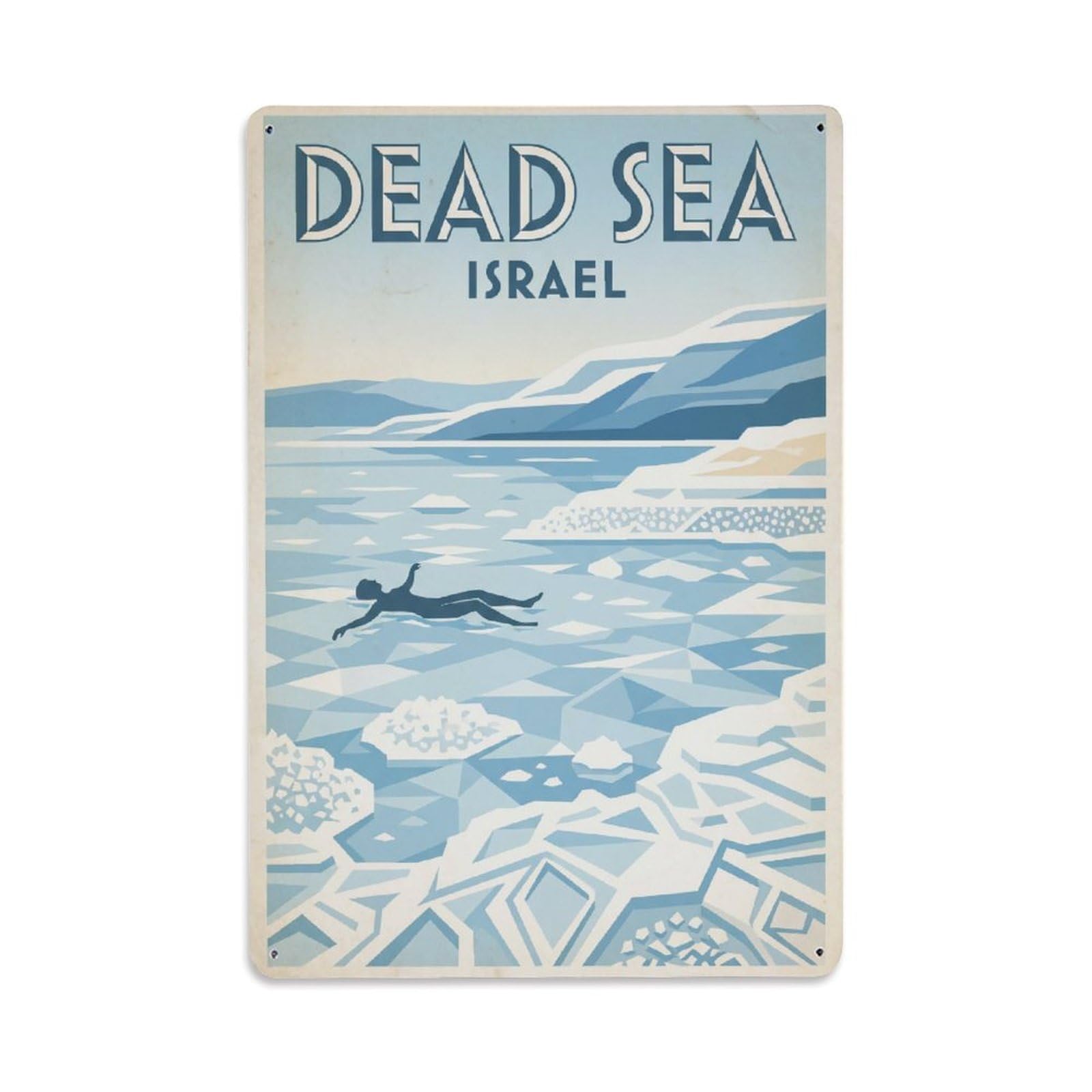 Metal Tin Sign Israel Dead Sea Travel Retro