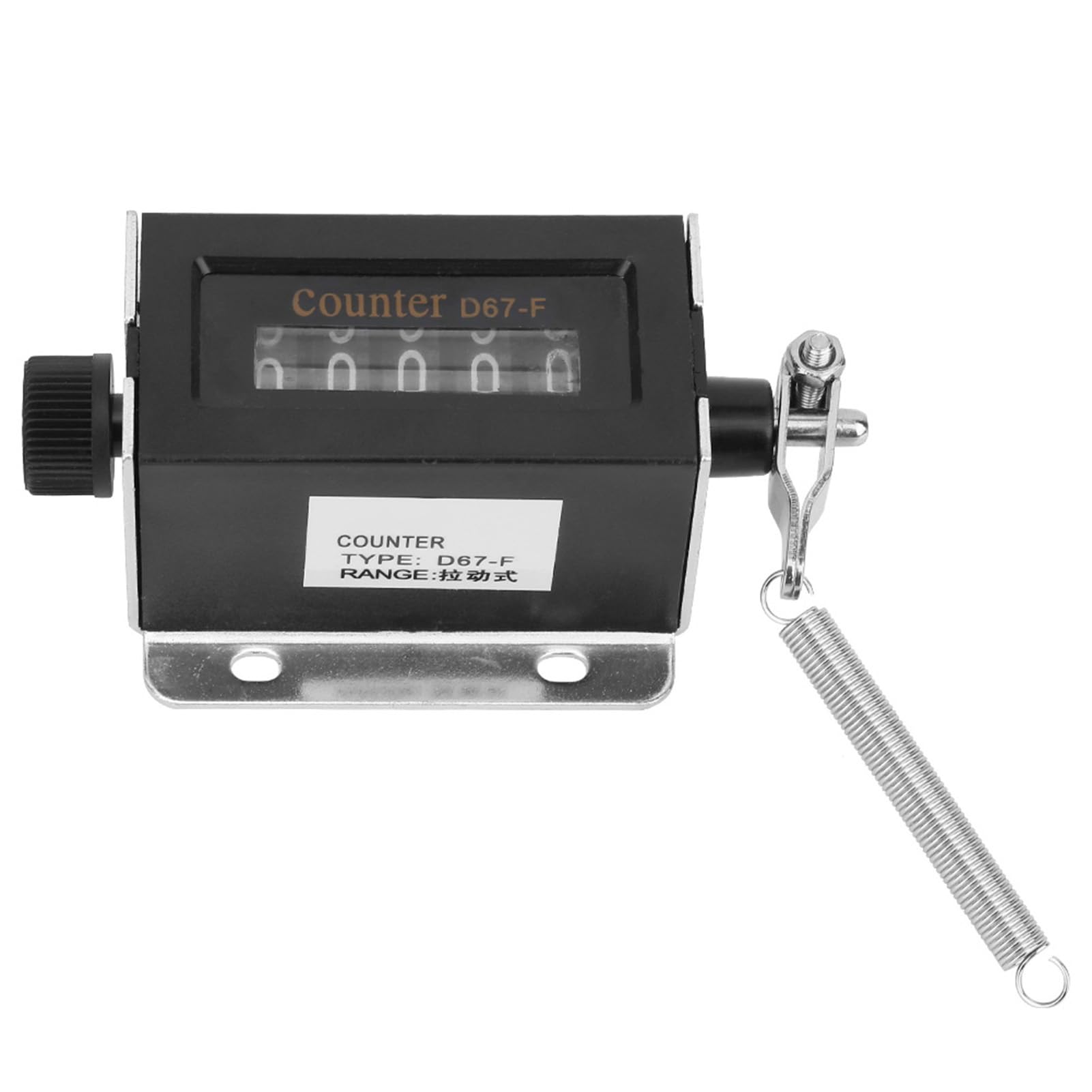 Contatore Meccanico Manuale a 5 Cifre, Tipo Pull, 0-99999, Azzerabile, per Conteggio Industriale, Fissaggio a Vite, Modello D67F