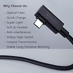 FIBBR Fiber Optic Link Cable with Charging 10FT for Oculus Quest 2/3S/3/Pro3s, Pico 4, PC VR, Steam VR, USB 3.1 5Gbps High Speed Data Cable, Type C Charger Cord for VR Headset Accessories