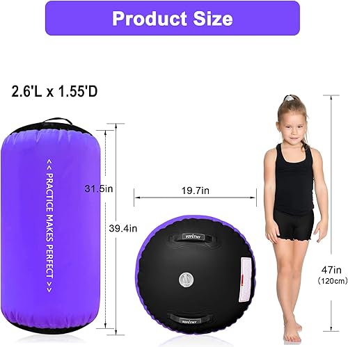 Miniatura 80 de VOFiTNY Gimnasia Equipo de Tumbling Air Barrel Inflable Octágono Vaso Roller Back Bend Trainer Chearleeding Mat Sin Bomba Menta nopump