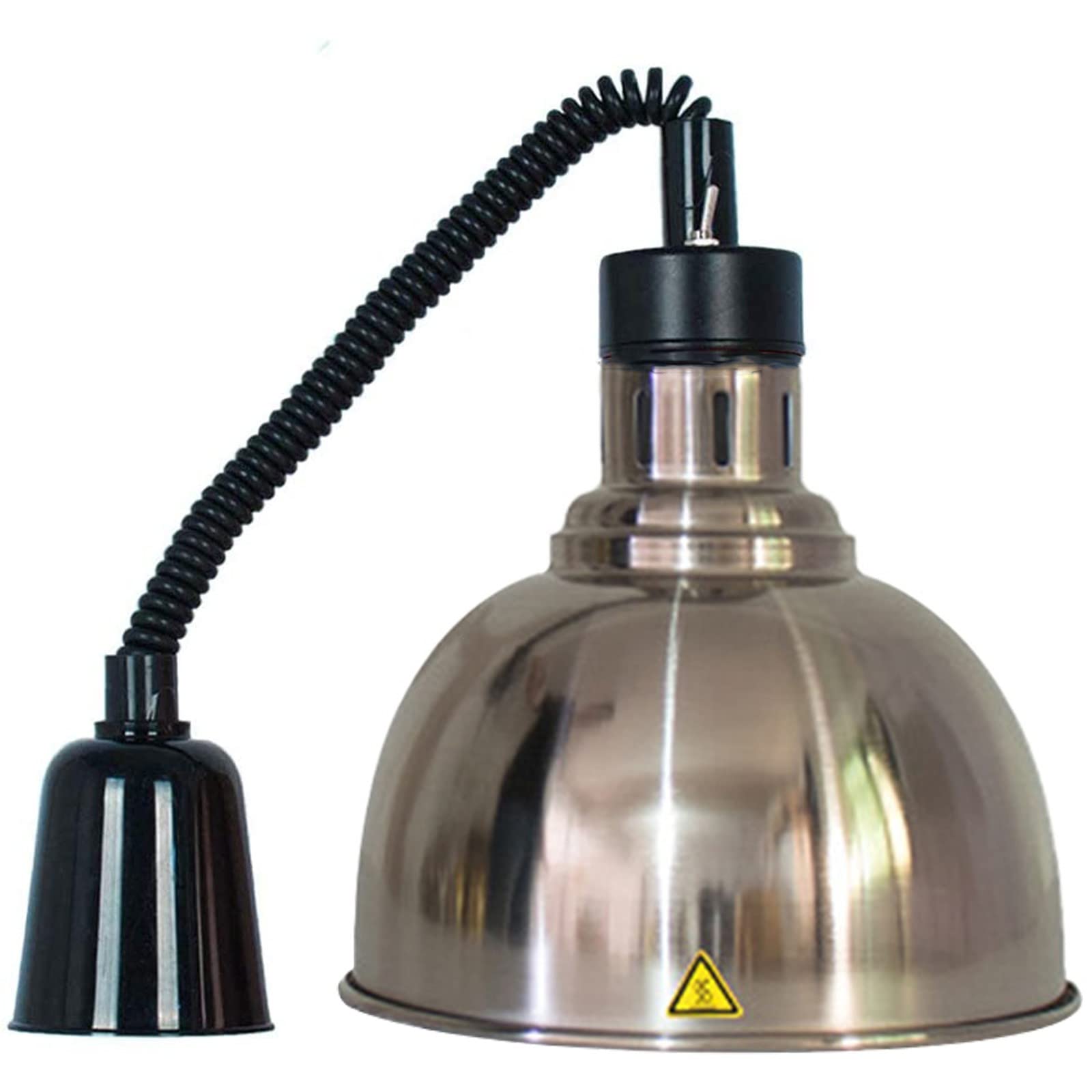 Scaldavivande da buffet in acciaio inox con lunghezza del cavo regolabile, attrezzatura per riscaldamento da cucina commerciale per uso professionale, include 3 lampadine a infrarossi a prova di