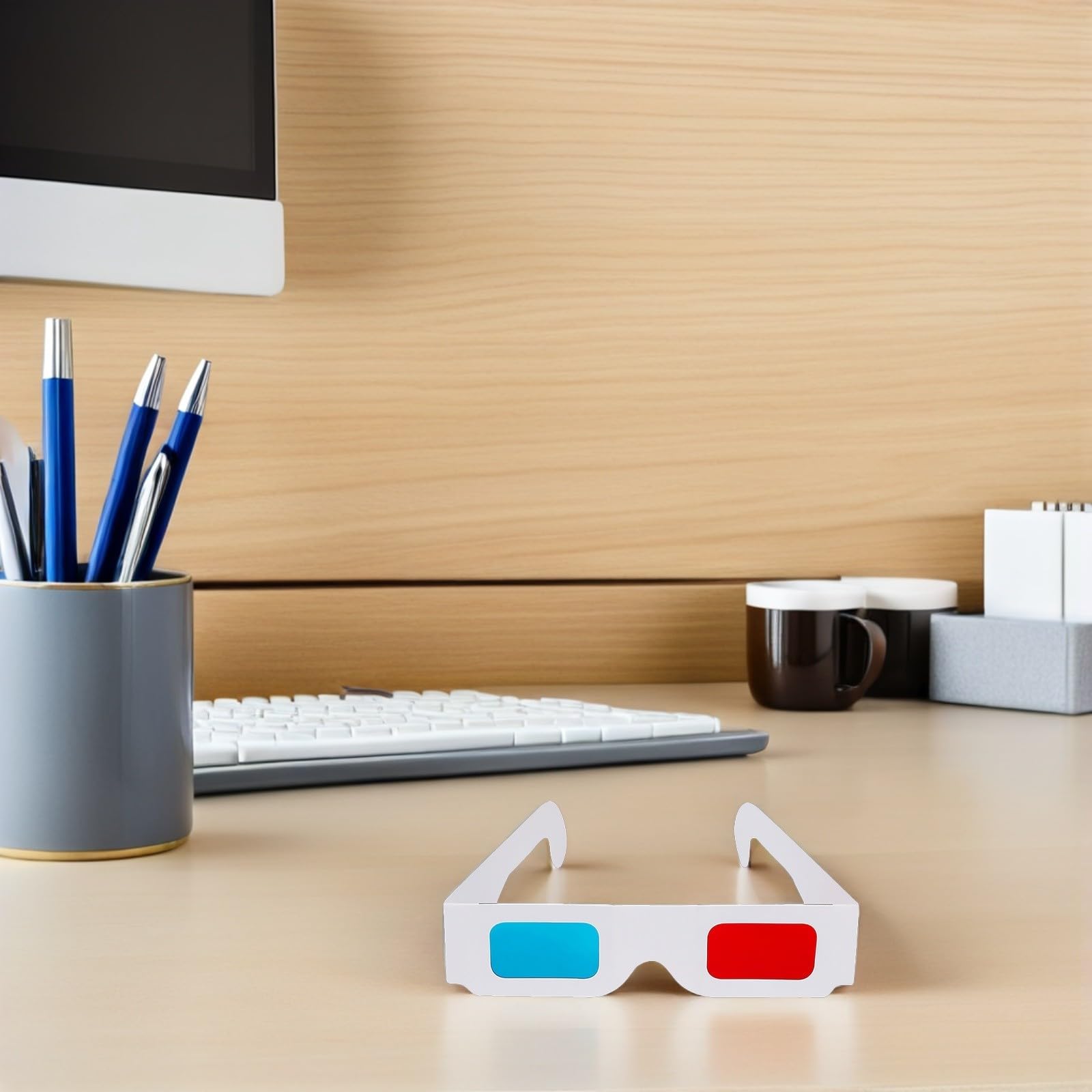 SHINEOFI 200 Pezzi Occhiali 3d Anaglifi in Carta Rossa e Blu per Film 3d Comfort Leggero e Semplice Manutenzione per Apprendimento e Giochi