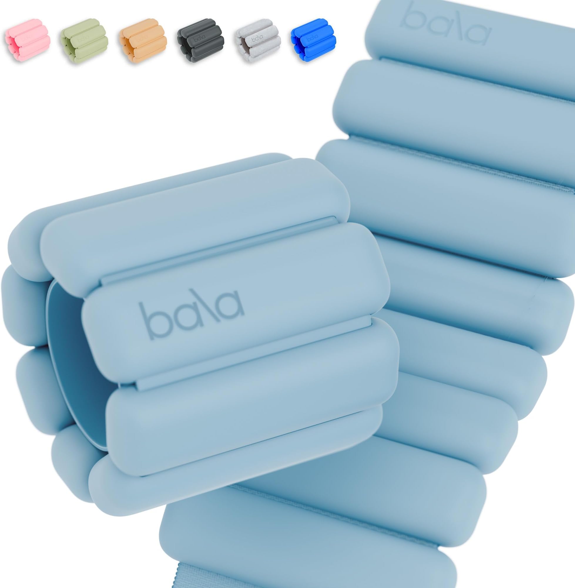 Bala Bangles - Set of 2 (1lb & 2lb Each) | Adjustable Wearable Wrist & Ankle Weights | Yoga, Dance, Barre, Pilates, Cardio, Aerobics, Walking