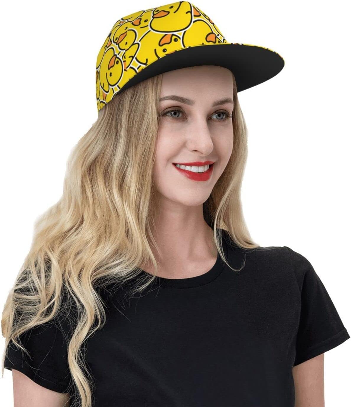 Cute Duck Print Baseball Hat - Adjustable Strapback Cap for Women & Men