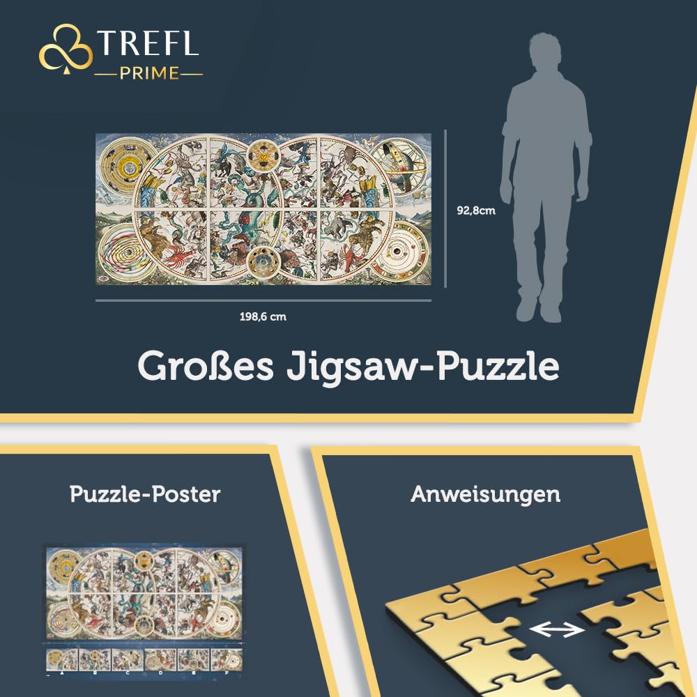 Trefl Prime - Puzzle UFT: Ancient Celestial Maps - 9000 Teile, Großes Puzzle mit Einer Antiken Himmelskarte, Dickster Karton, Bio, EKO, Unterhaltung für Erwachsene und Kinder ab 12 Jahren