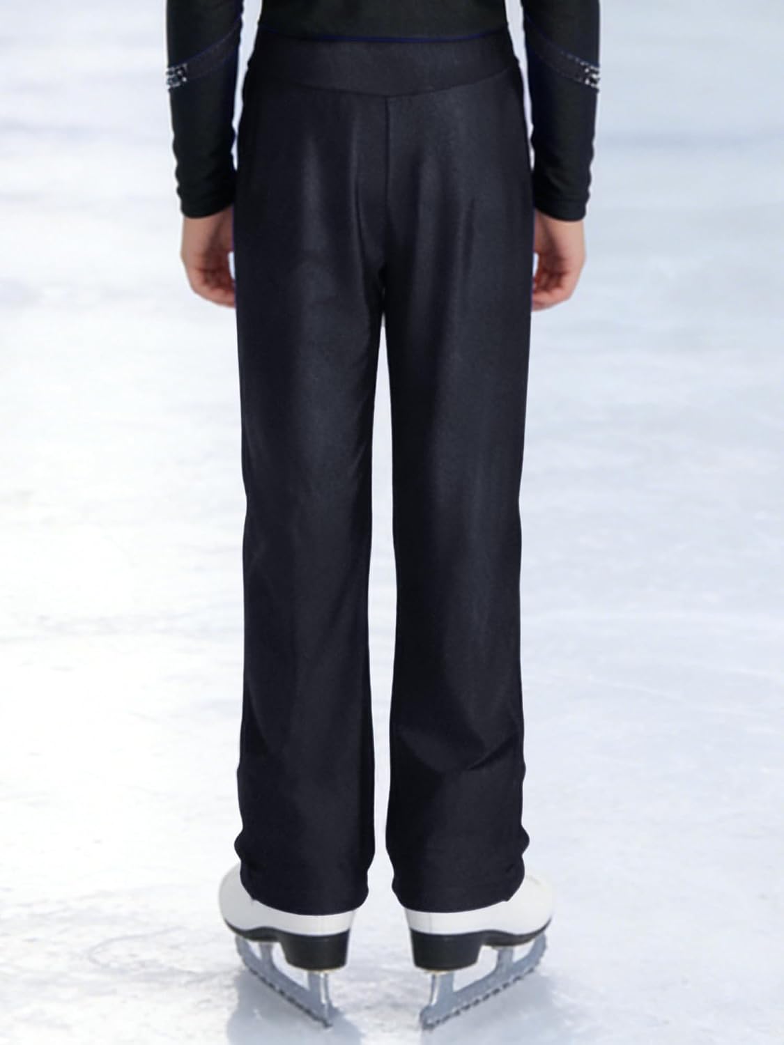 ranrann Kids Boys Figure Skating Pants Wide Leg Baggy Trousers Jazz Dance Pants for Performance Competition