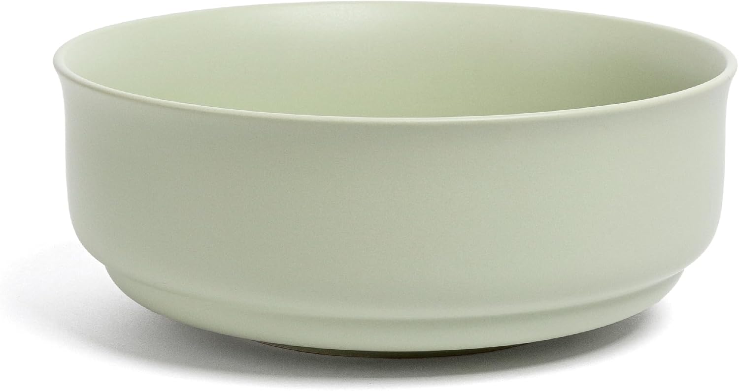 over&back Rim Serving Bowl - Stoneware Dishes - All-Occasion Place Settings - Perfect for Salads, Pastas, Snacks, and More - 10" x 10" x 3.7" - Semi-Matte Sage