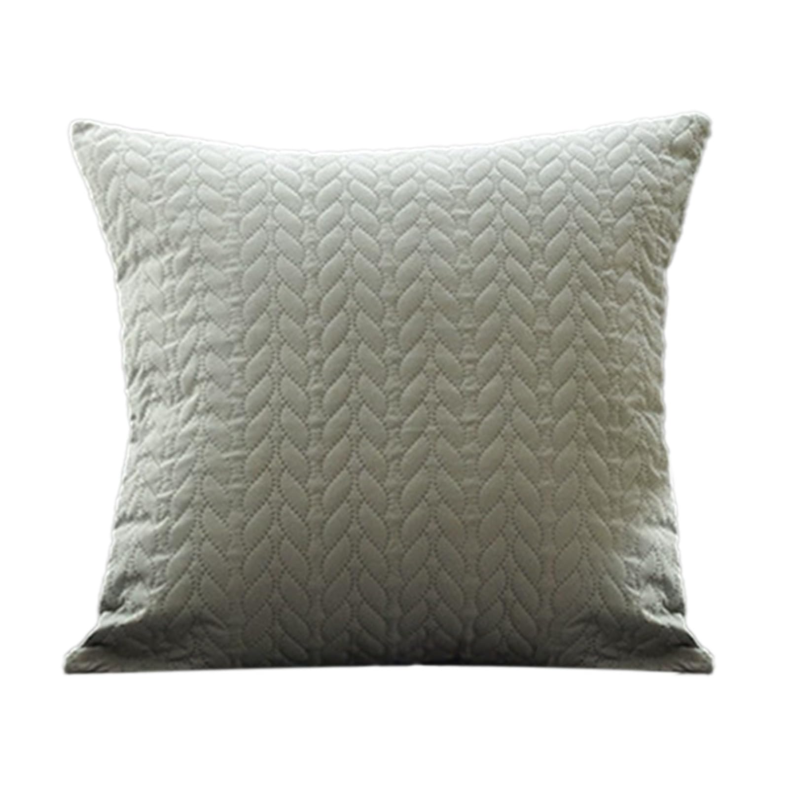 3D Leaf Quilted Embossed Pillow Cover Double Sided Solid Color Cushion Case with Border Edging Decorative Throw Pillow