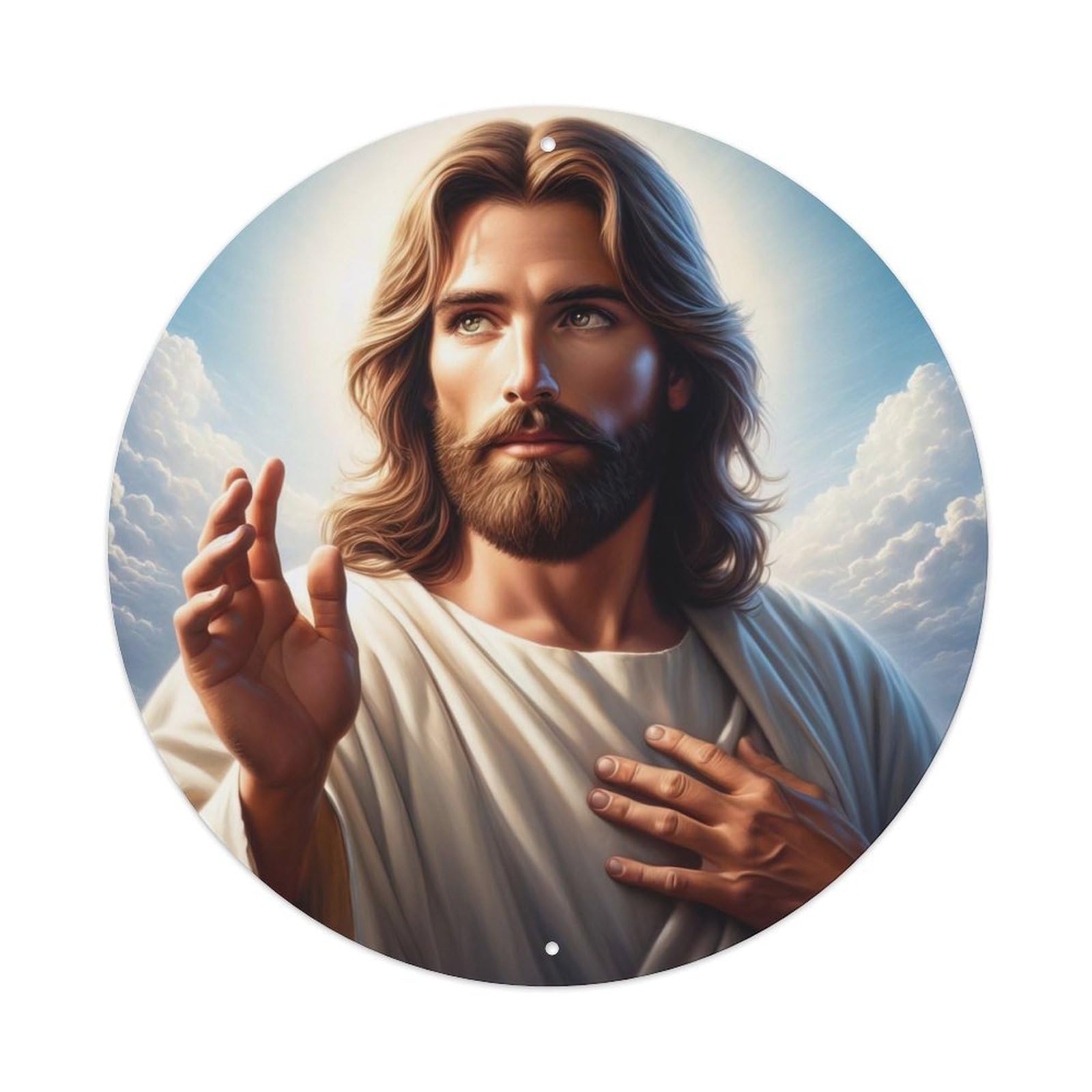 Jesus And The Little Girl Religious Metal Tin Sign