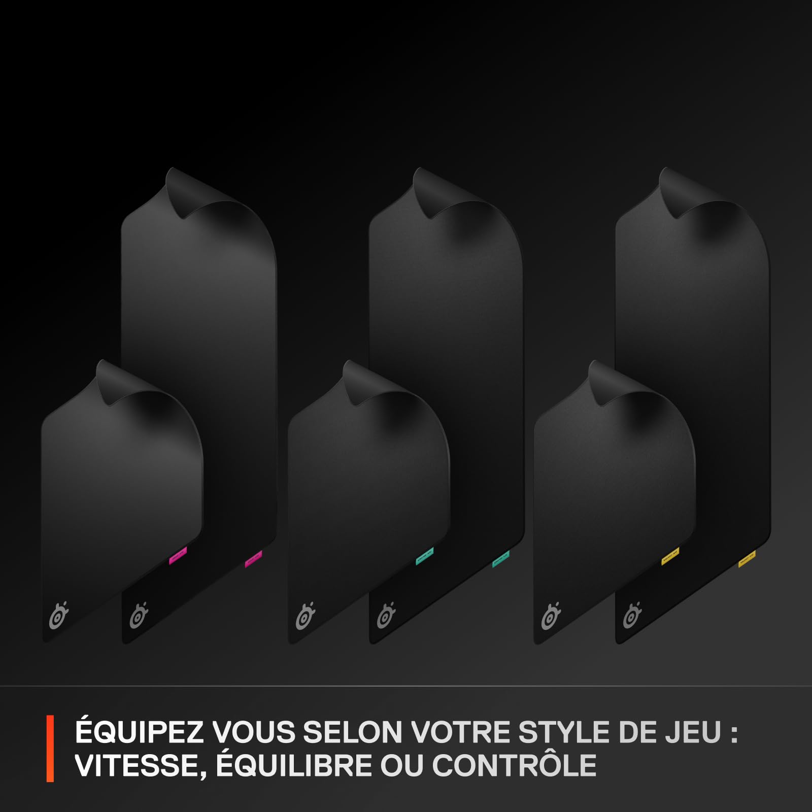 SteelSeries tapis de souris gaming QcK L Performance Balance - Densité élevée pour une glisse fluide - Bords cousus à profil bas - Base antidérapante en néoprène - Taille 490 x 420 mm -FPS, MOBAs, RTS