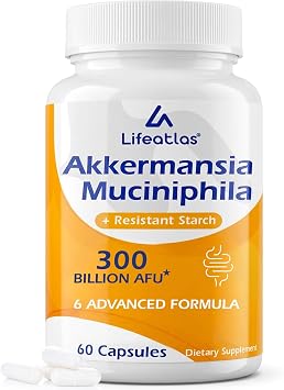 300 Billion AFU, 6-in-1 Akkermansia Probiotics for Women & Men, 60 Count | Akkermansia Muciniphila, Daily Akkermansia Probiotic for Digestive, Gut, Immunity, Gut, Lining Function & Intestinal Walls