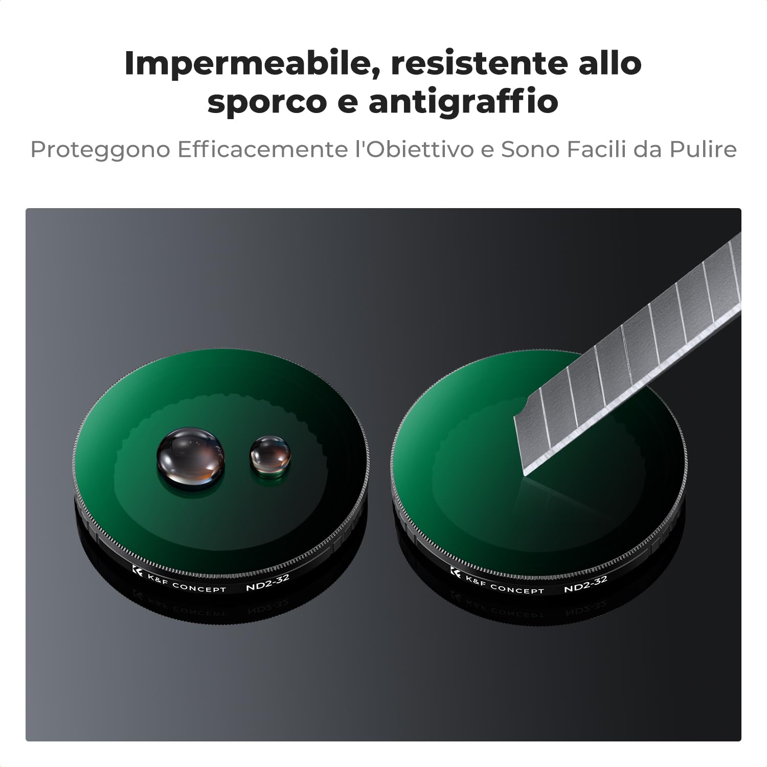 K&F CONCEPT Push In Fit Filtro ND2-32 Variabile Compatibile con DJI Osmo Action 5 Pro, Filtro di Riduzione della Luce a Densità Neutra per Osmo Action 4/3, Accessori per Action Camera