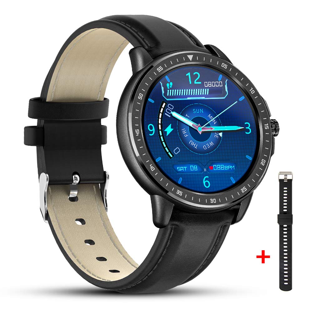 AMATAGE Smart Watch for Men Android Phones iPhone, Fitness Tracker Watch with Heart Rate and Blood Pressure Monitor, Waterproof Activity Fitness Tracker with 23 Sport Modes, 1 Extra Band(Black)