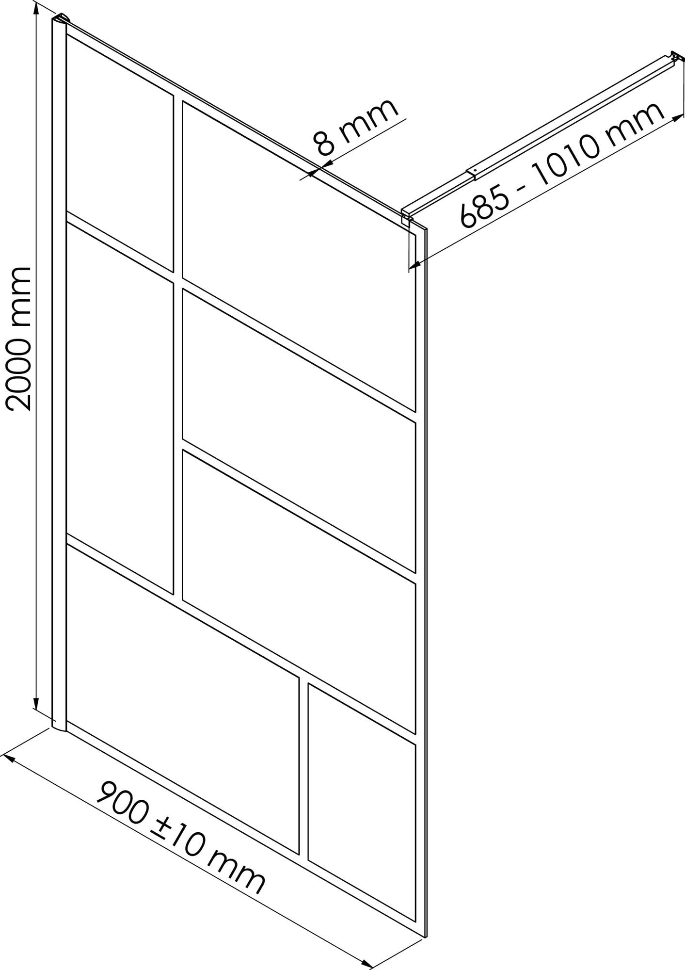 Panel FABRILIA, Acero Inoxidable, Reversible, 90 x 200 cm, Negro