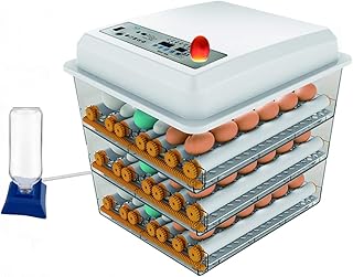 JAEDO 170 Egg Incubator Poultry Hatcher with Fully Automatic Egg Turning and Temperature Humidity Control for Chickens Ducks Goose Birds, Built-in Egg Candler (176)