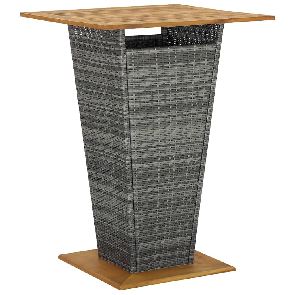 SKM Ensemble de Bar de Jardin 9 pcs et Coussins Résine tressée Gris-61.2KG