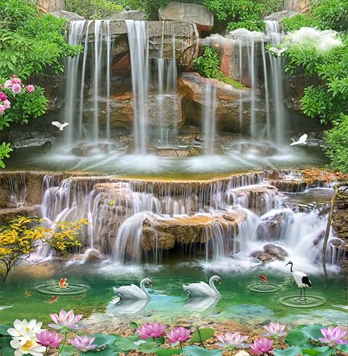 Color Solution Poster Water Fall Wallpaper Wall Sticker For Home Décor, Living Room, Bedroom, Hall, Kids Room, Play Room(Self Adhesive Vinyl And Waterproof62 (48 X 48 Inch)