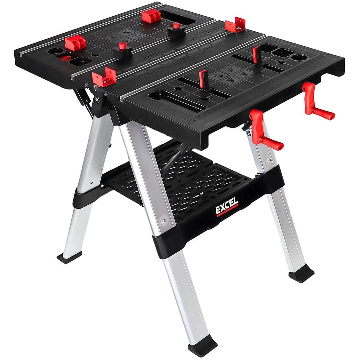 Excel 2-in-1 Folding Portable Workbench & Sawhorse Folding Work