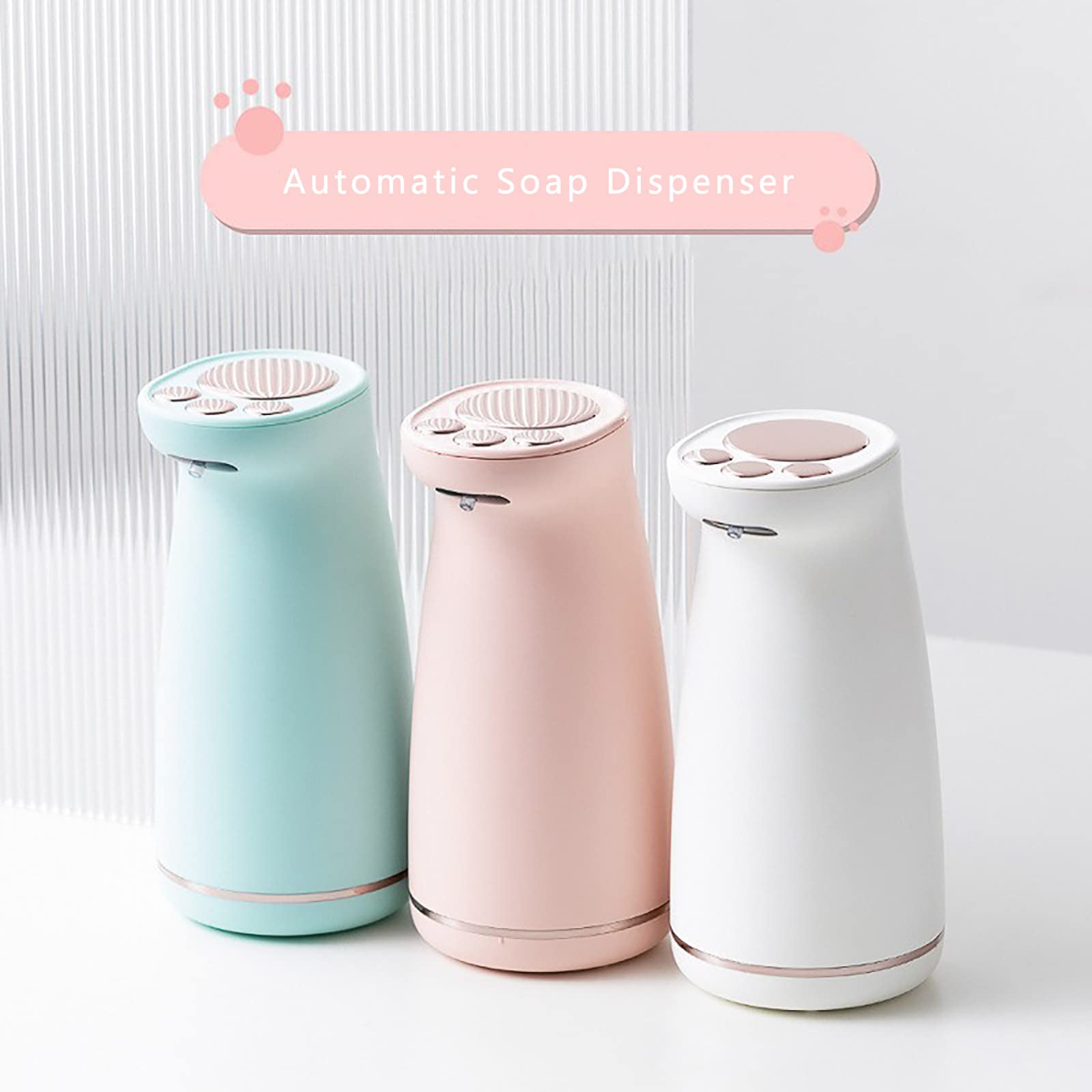 Dispenser Sapone Automatico, Dispenser Sapone Bagno 450ml Ricaricabile, Dispenser Sapone Cucina Non Touch, Dispenser Detersivo Lavatrice con Sensore IPX4 Impermeabile USB Ricaricabile