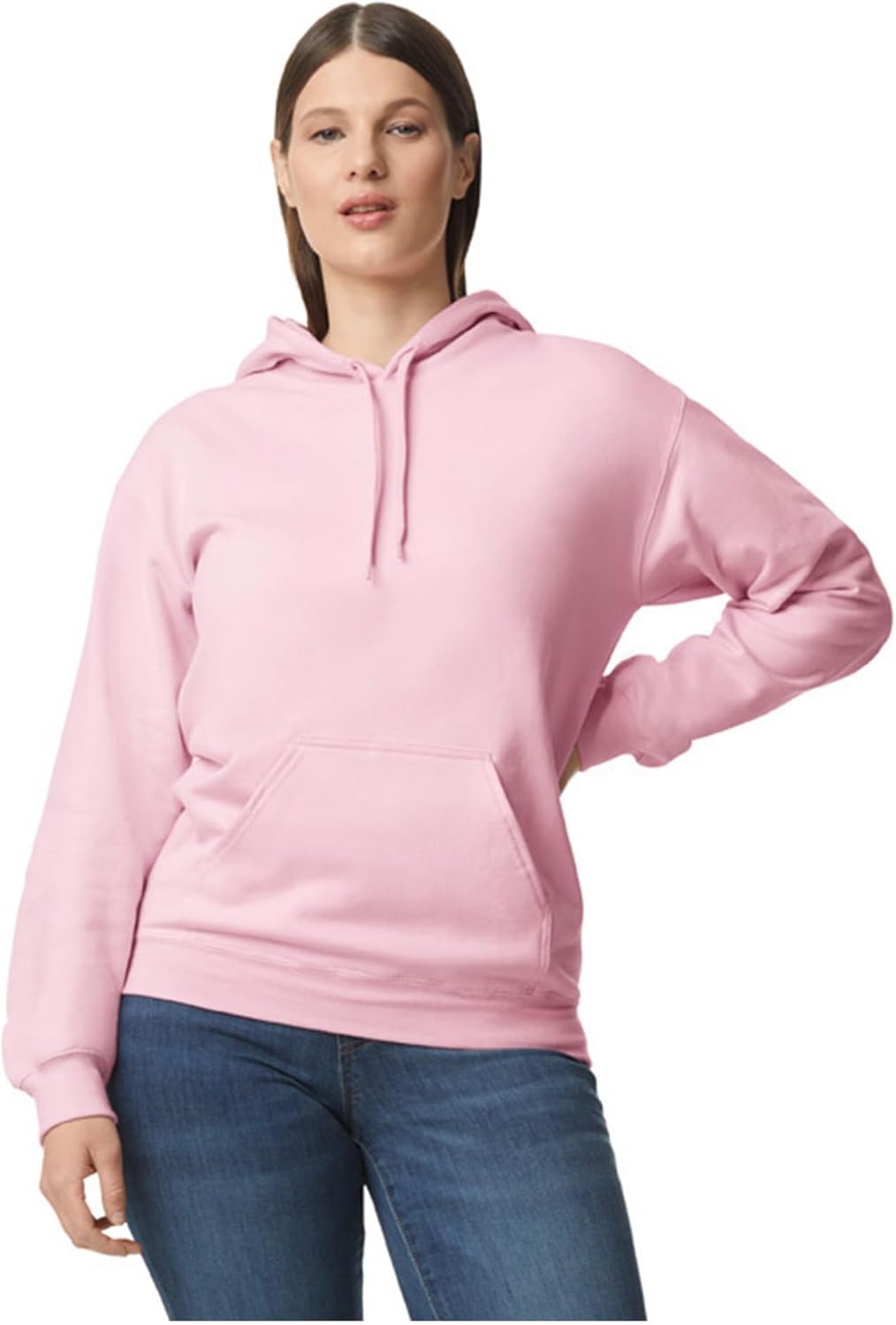 Gildan Unisex Adult Softstyle Fleece Midweight Hoodie (XXL) (Light Pink)