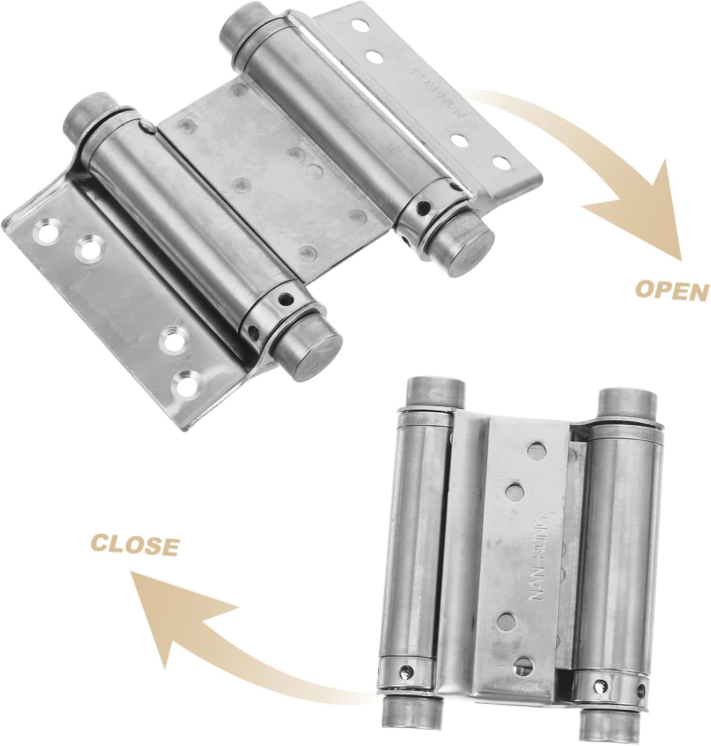 Mobestech Automatic Hinges for Doors 4pcs 3-inch Stainless Steel Double Spring Hinge Easy Install for Cabinets