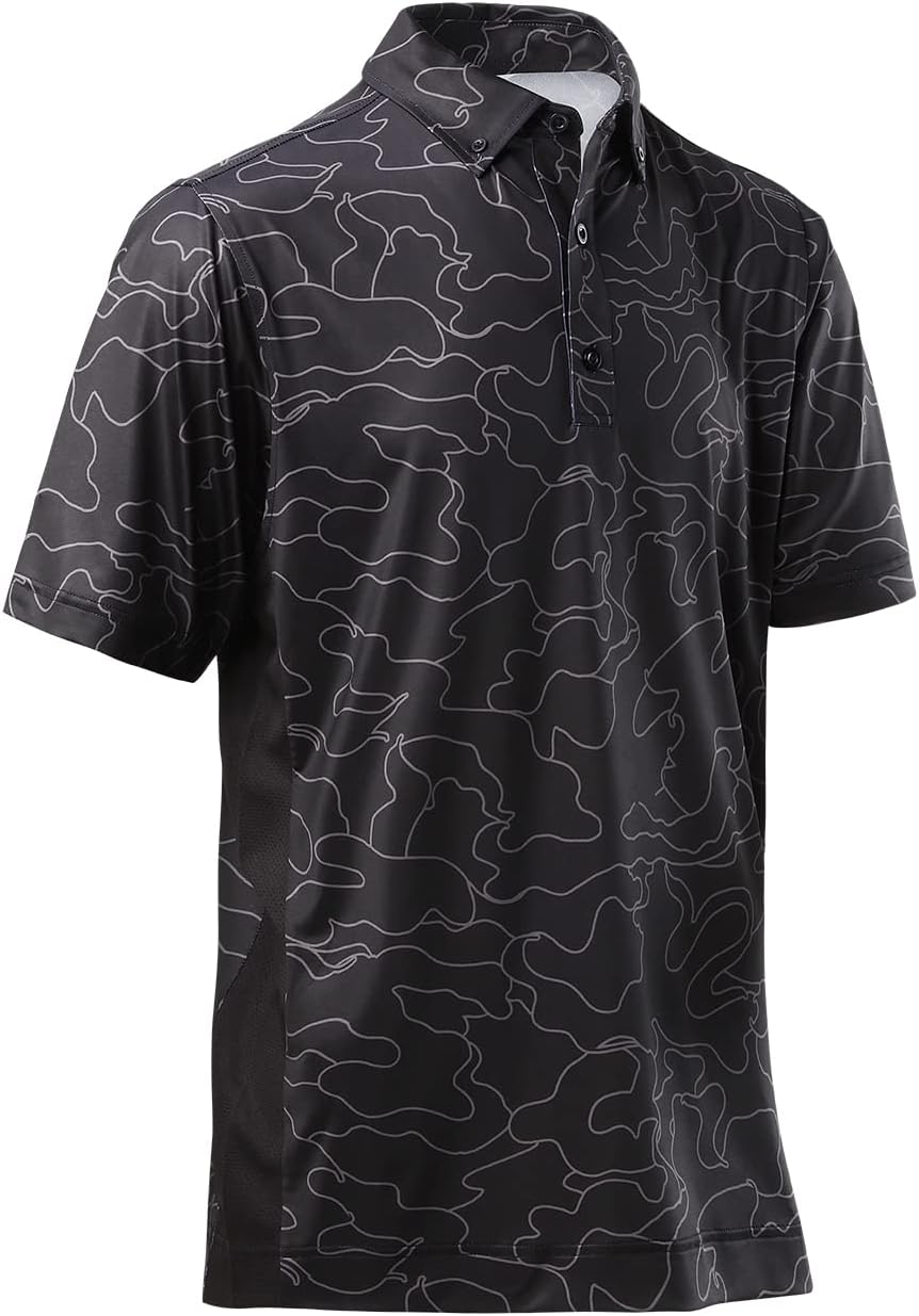 DEOLAX Mens Polo Shirts Performance Moisture Wicking Dry Fit Mens Golf Shirt Short Sleeve Soft Golf Polo Shirts for Men