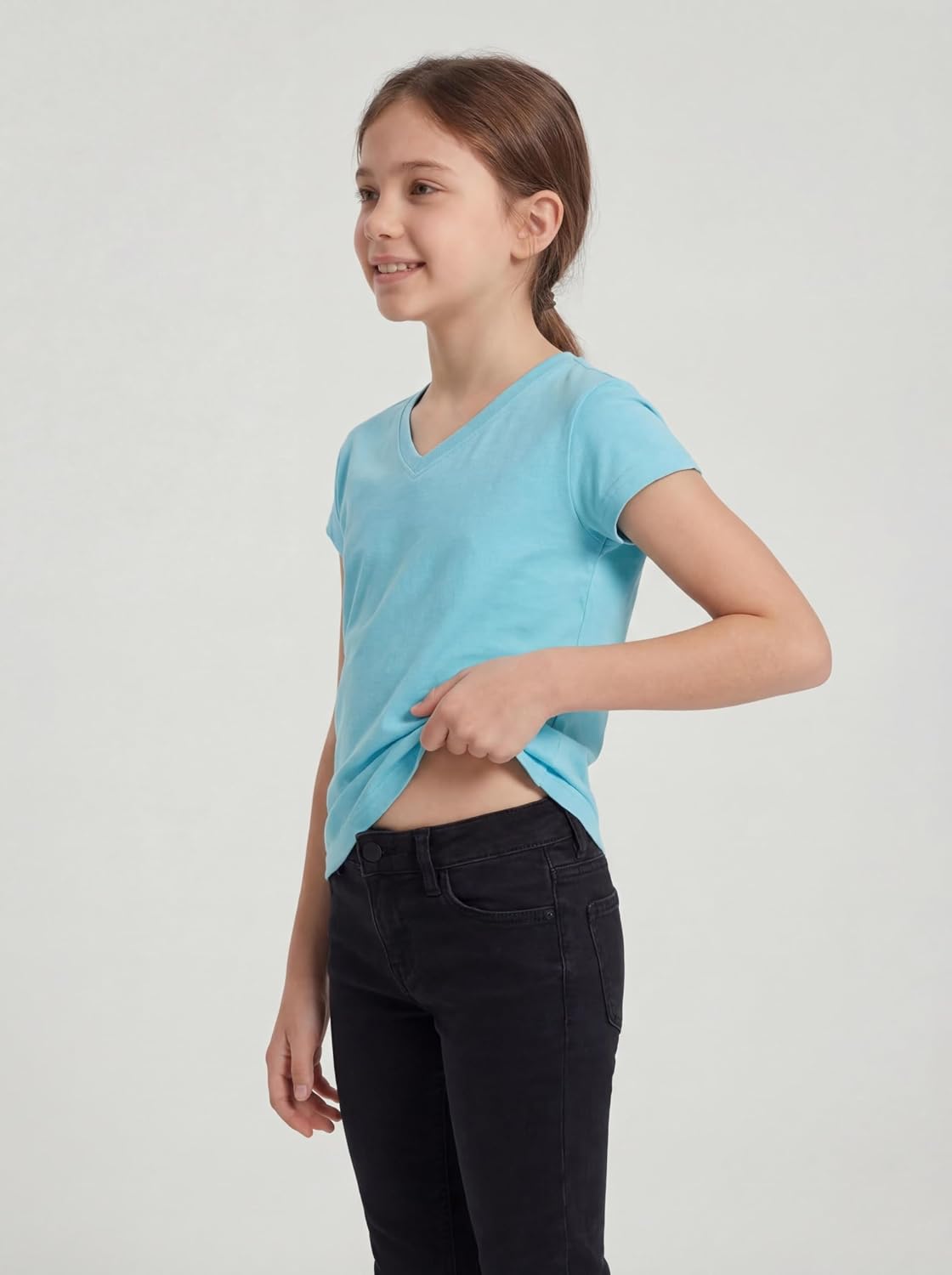 Andrew Scott Girls Short Sleeve Color T Shirts | 100% Cotton | Summer & All Season Tops | Multi-Packs & Colors
