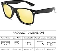Vista 4 de Wzerry Gafas de visión nocturna para mujeres y hombres, lentes polarizados para conducción nocturna, antirreflejos, lentes amarillas HD que mejoran
