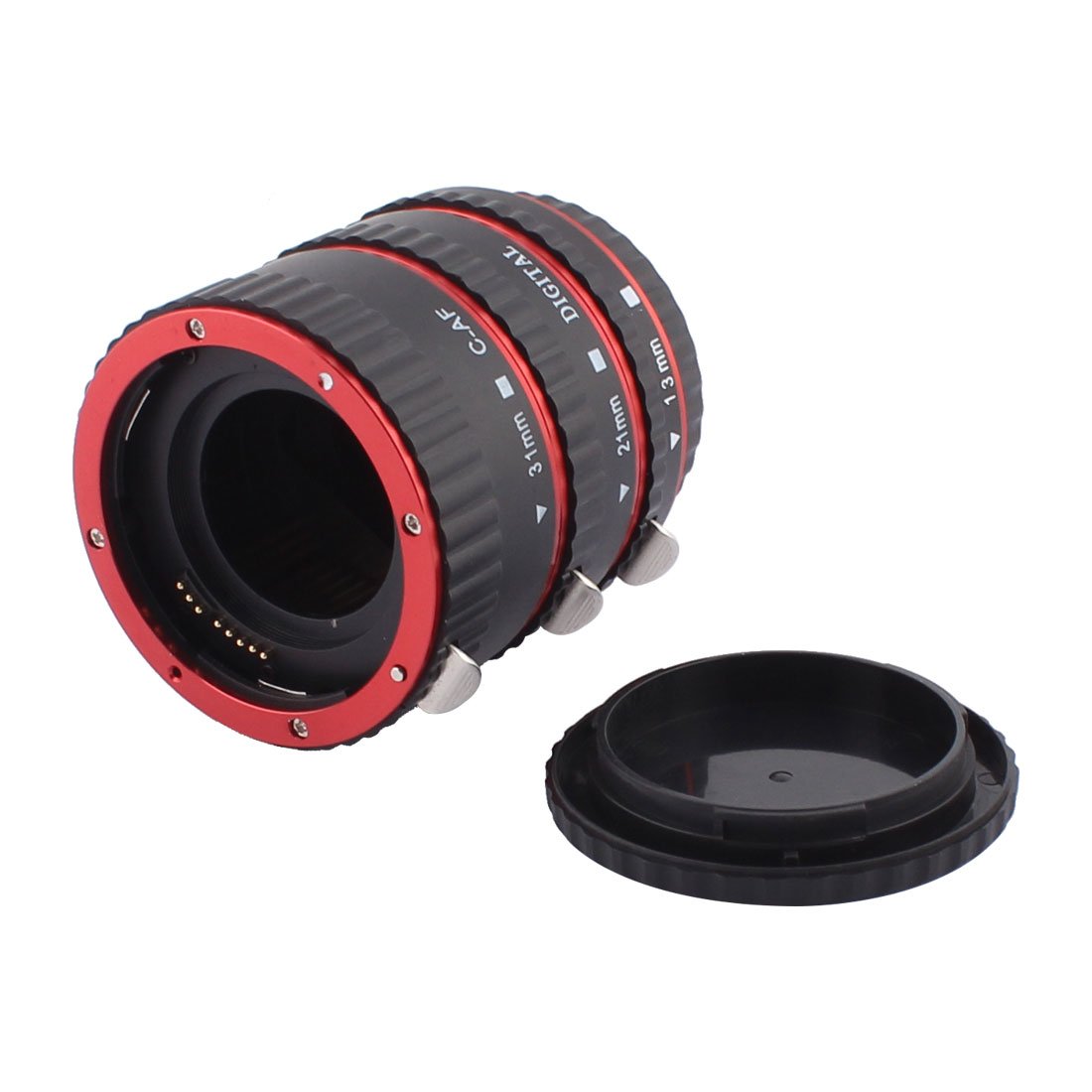 Ruilogod DSLR SLR cámara lente montaje 3 macro extensión tubo anillo conjunto negro rojo