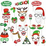 Christmas Photo Booth Props Christmas Photo Booth Props 32 Pieces DIY Kits Christmas Props for Photo