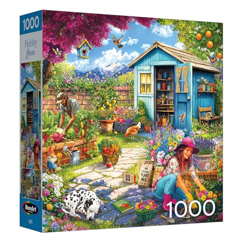 RoseArt - Hobby Haven - Couple in The Garden - 1000 Piece Jigsaw Puzzle for Adults by RoseArt - Used condition - US$7.15