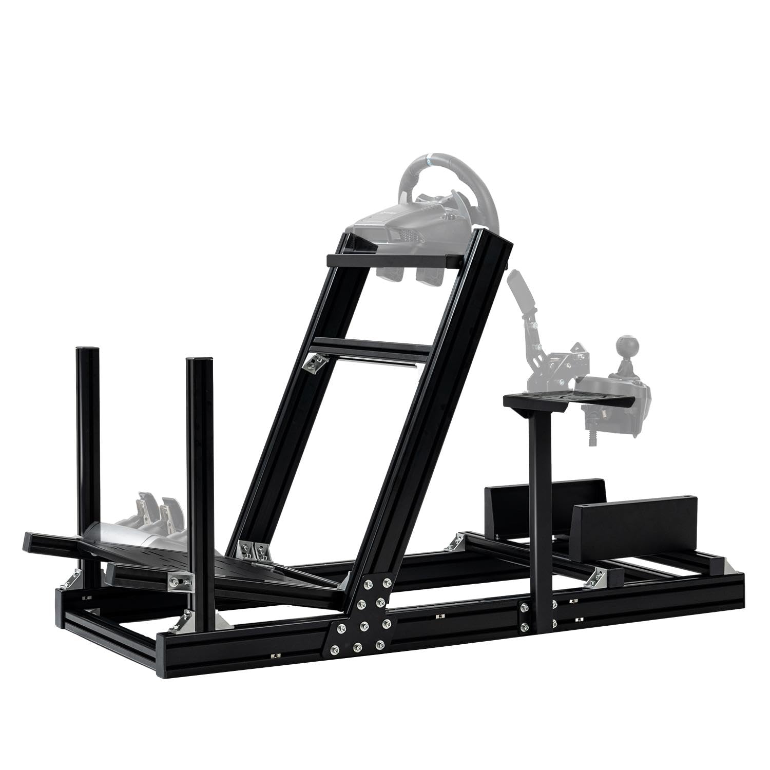 Supllueer Racing Simulator Cockpit Professional Grade fit for Logitech GPRO,G29,G920,G923,Thrustmaster T300,Fanatec, Aluminum Steering Wheel Stand No Seat Steering Wheel Pedal Shifter