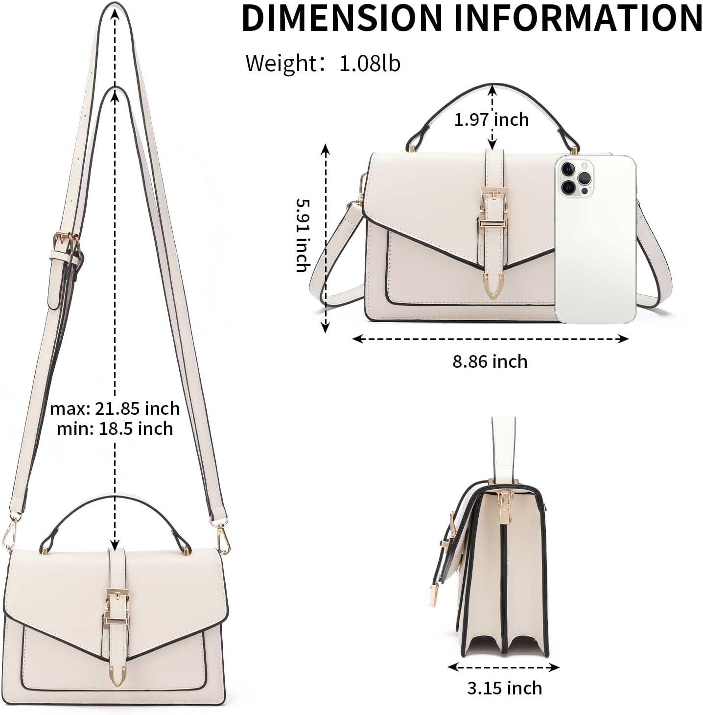 FALAN MULE Crossbody Bags for Women Small Shoulder Purse Vegan Leather Top Handle Handbags with Flap