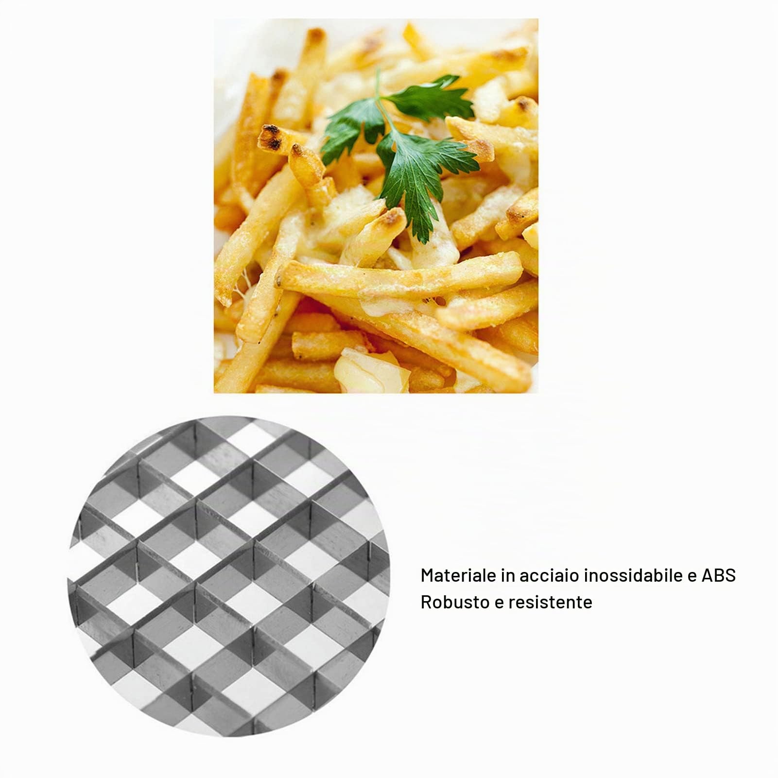 Taglia pasta per Patatine Fritte Taglia Rapidamente le Verdure a Cubetti 5,3 X 3,7 X 3 Pollici Strumento Manuale per Patate a Mano Tritatutto per Alimenti Affettatrice di Mele Taglierina per Verdure