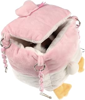 Cute Polar Fleece Hamster Winter Warm Bed, Soft Calming Zipper Hamster Hammock, Multifunctional Small Animals Cage Bed Hanging Hammock for Hamster Sugar Glider Ferrets Warm Bed Nest Accessories