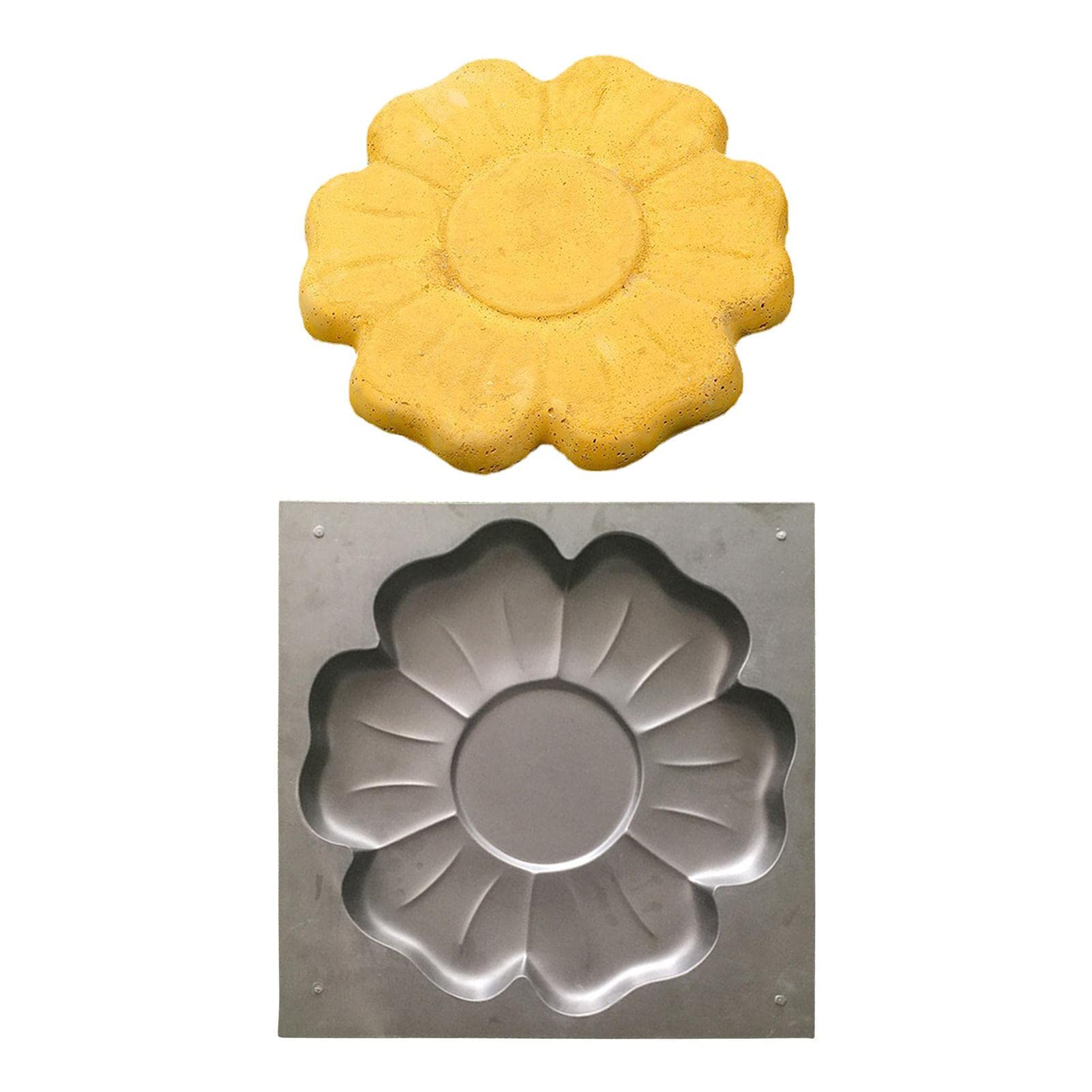 Moldes de hormigón | Moldes de Piedra escalonada en Forma de Flor | Pavimentadora de Piedra de moldeo de Piedra Pathmate Reutilizable, Molde de hormigón para césped de jardín de Patio