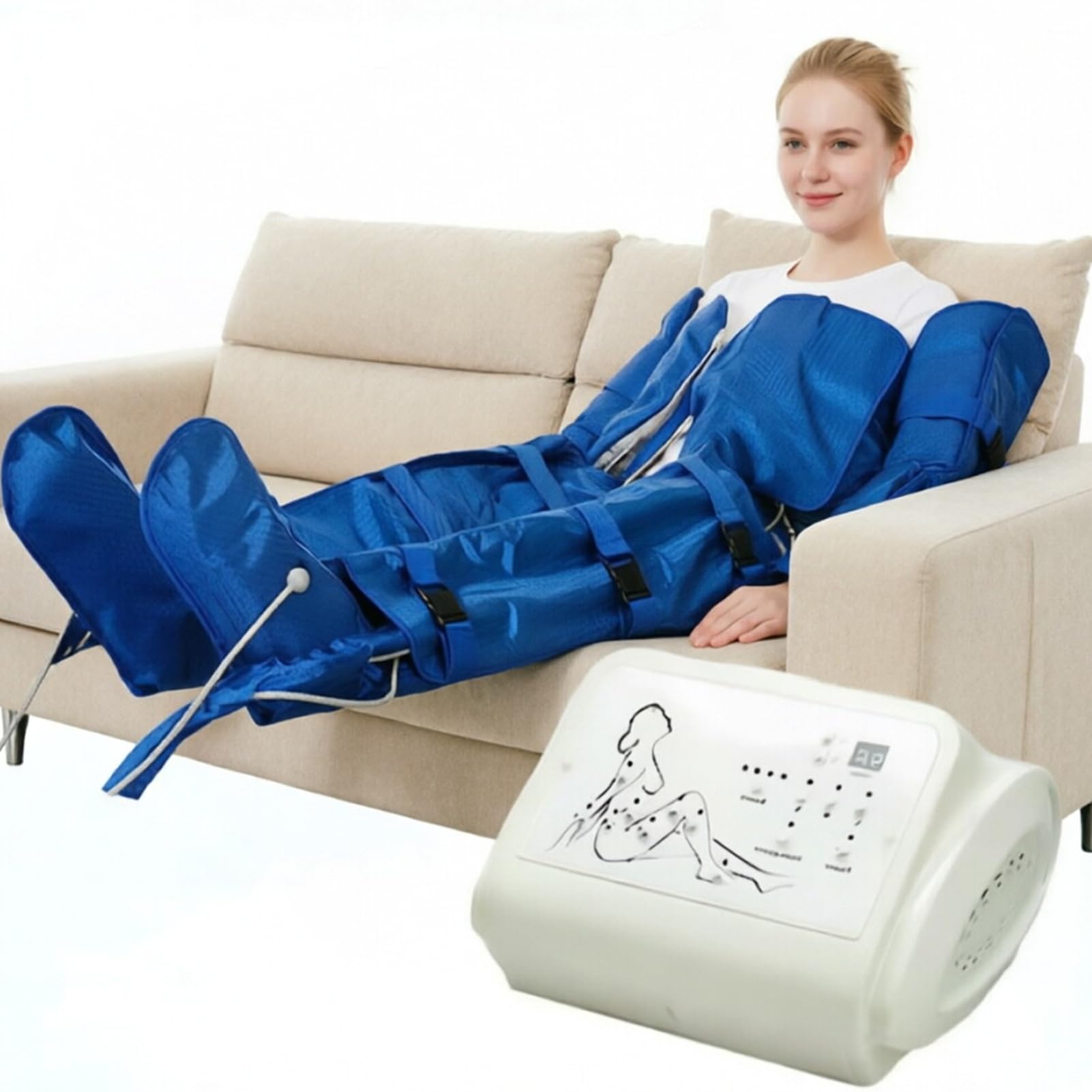 Presoterapia Para Casa Profesional, Botas Presoterapia para Cuerpo Completo | Equipo Profesional de Cuerpo Completo con Compresión de Aire, Drenaje Linfático, Masaje para Piernas y Uso Doméstico Fácil