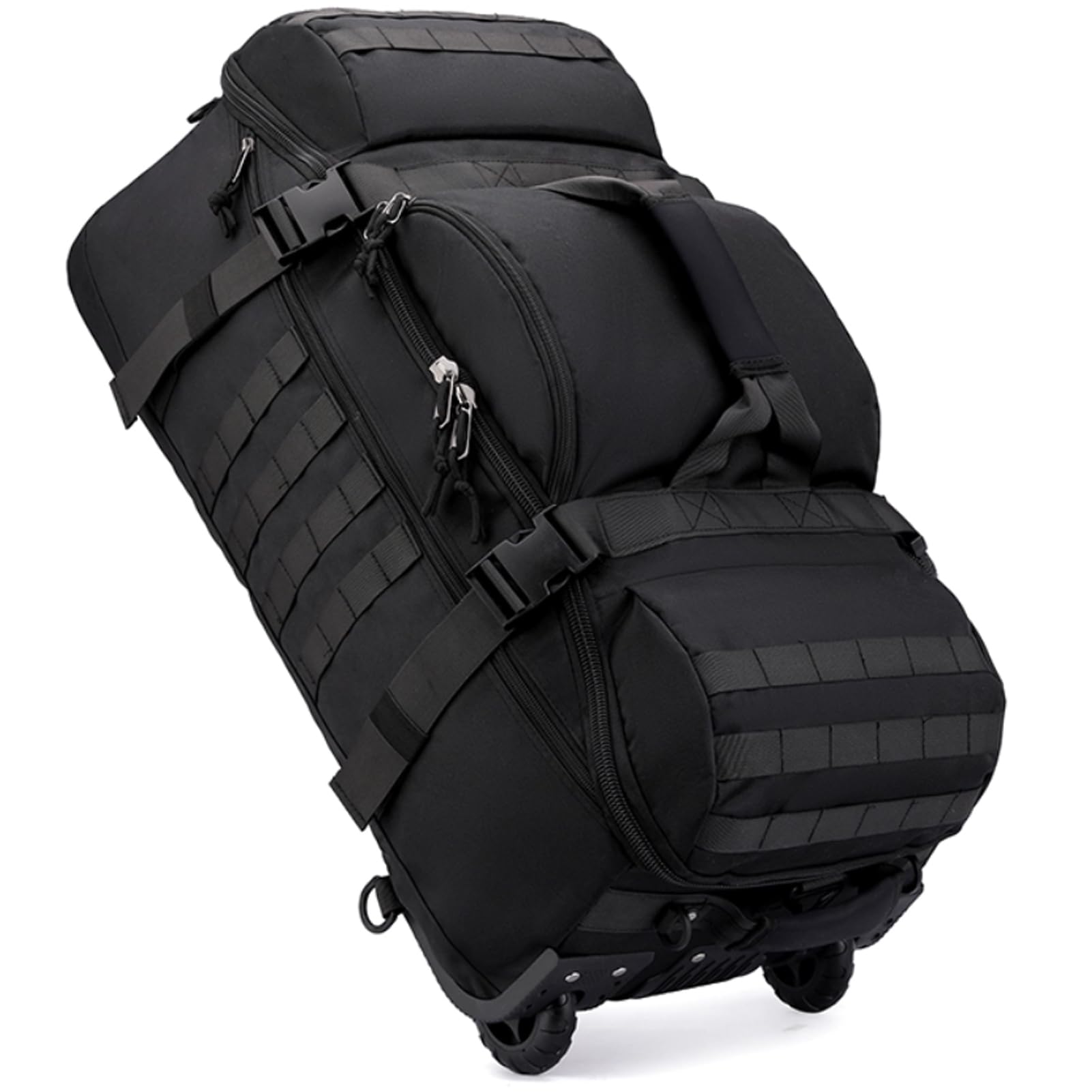 Borsone Da Viaggio Con Ruote 80L Grande Borsa Da Sportiva Impermeabile Pieghevole Extra Large Borsone Trolley Unisex Weekender Trekking Palestra Viaggi Nuoto (Nero)