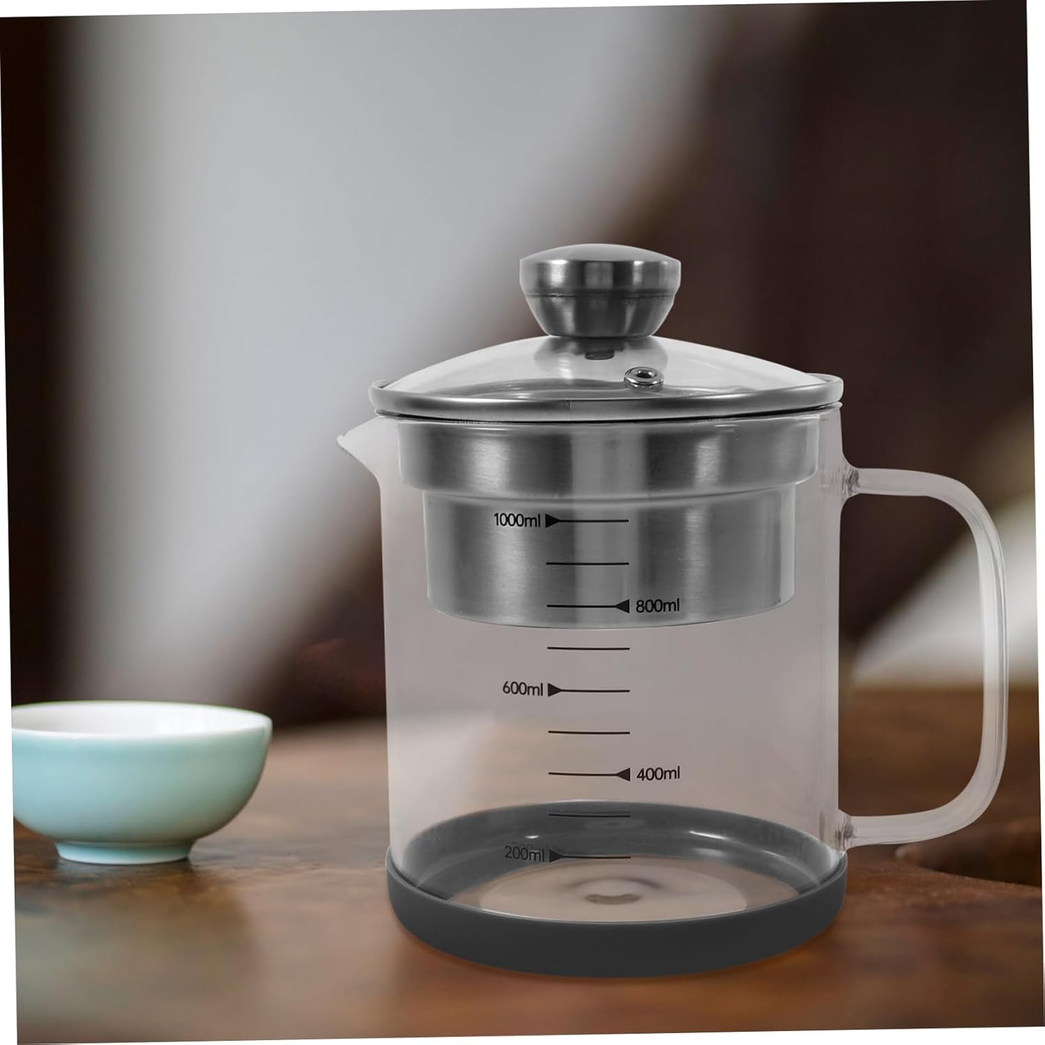 Stainless Steel Soybean Milk Filter Jug with Scale Large Capacity Juice Strainer for Cooking and Tea Household Tea Container with Fine Mesh Strainer