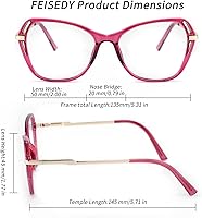 Vista 6 de FEISEDY Cateye B4069 - Gafas de bloqueo de luz azul para computadora para mujeres y hombres