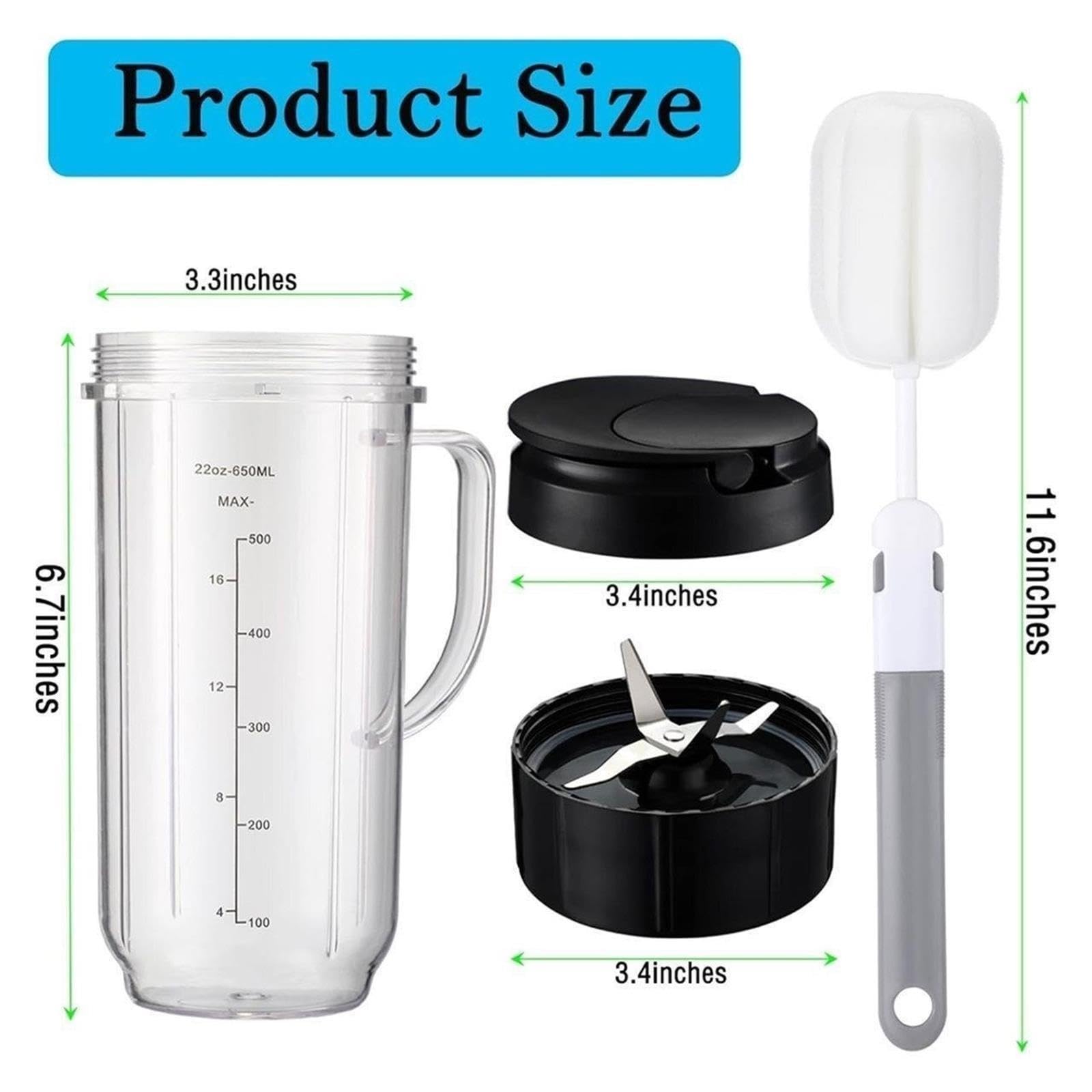 Sostituzione Tazze Frullatore 22 Once, Compatible With Magic Bullet 250w