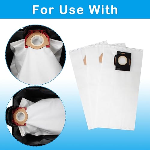 Miniatura 5 de 49-90-2016 Bolsas de polvo de forro polar compatibles con aspiradora Milwauke 0960-20 en húmedo/seco y aspiradoras inalámbricas Milwauke 0970-20