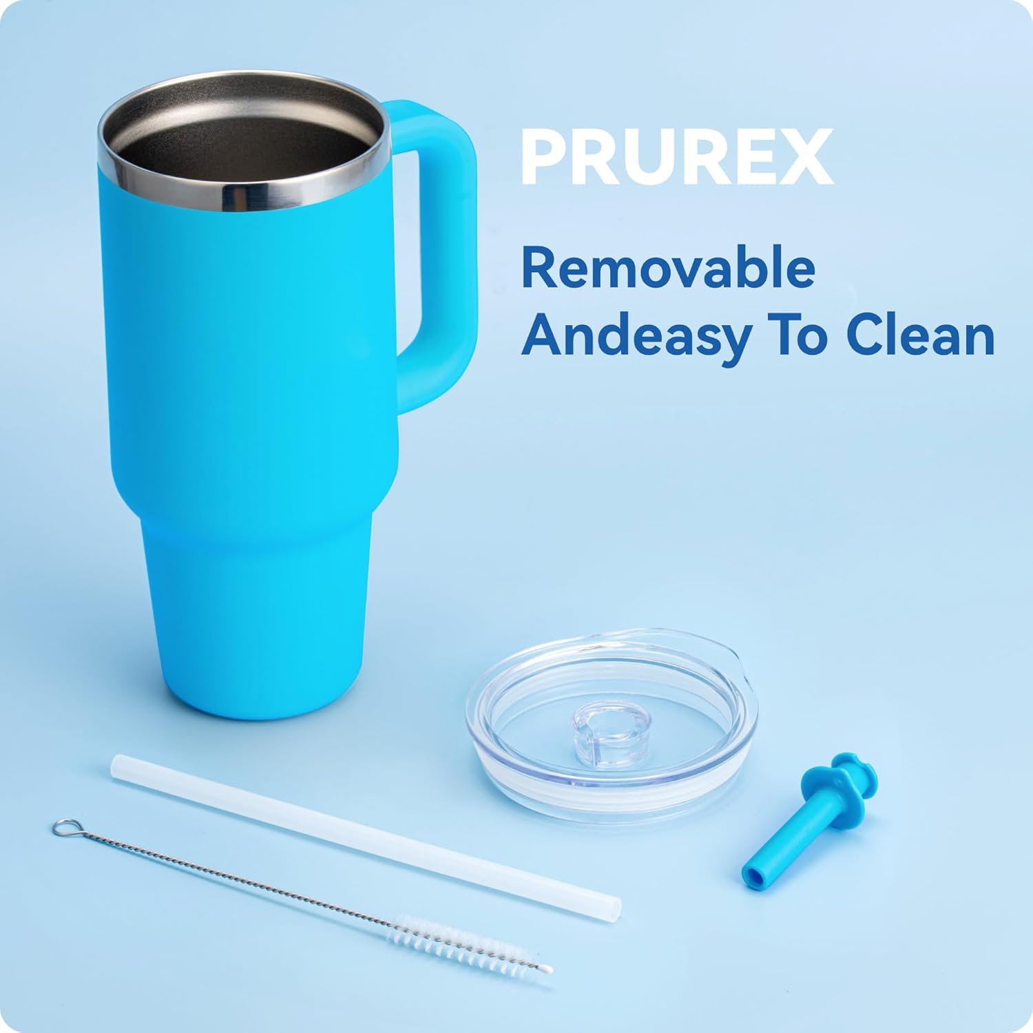 Replacement Straw Lid - Leak - Proof Press - Fit Cover for REDUCE 40 oz & 50 oz Tumblers with Handle, Hydro Flask 24 oz Mug, 28 oz All - Around Tumbler, 32/40 oz Travel Tumblers (Black) - Image 7