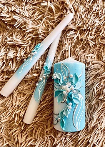 Magik Life Unity candle set for wedding - Wedding décor &  Wedding accessories - Candle sets - 6 Inch Pillar and 2 10 Inch Tapers -  Best Unity candle - Thumbnail 4