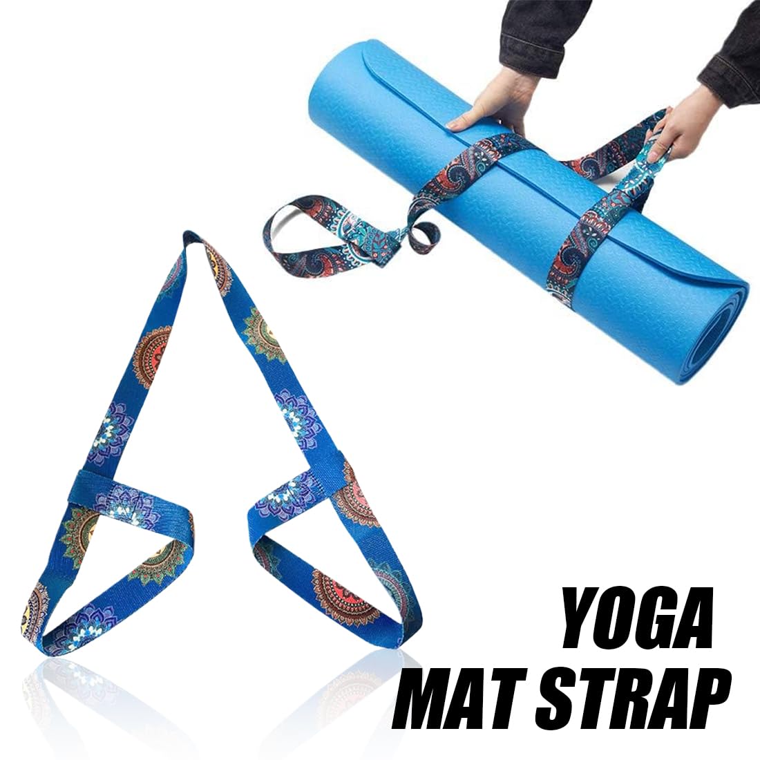 Cinghia Yoga Mat, 2 Pcs Cinghia Per Tappetino Da Yoga, tappetino Yoga Cinghia, Yoga Mat Carrying Sling, Easy Adjustable Carry Strap, Per Yoga, Pilates, Esercizi, Aerobica, Tappetino Esercizi Sport