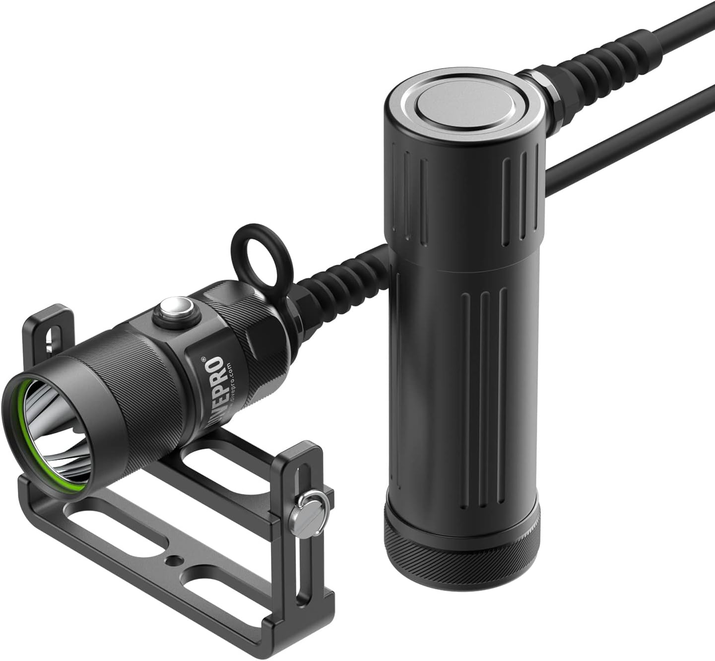 Dive Light Scuba Diving Flashlight 2000 Lumen- IPX8 Waterproof Flashlight - 3 Modes Underwater Lights with Power Indicator (Small: CL2000S)