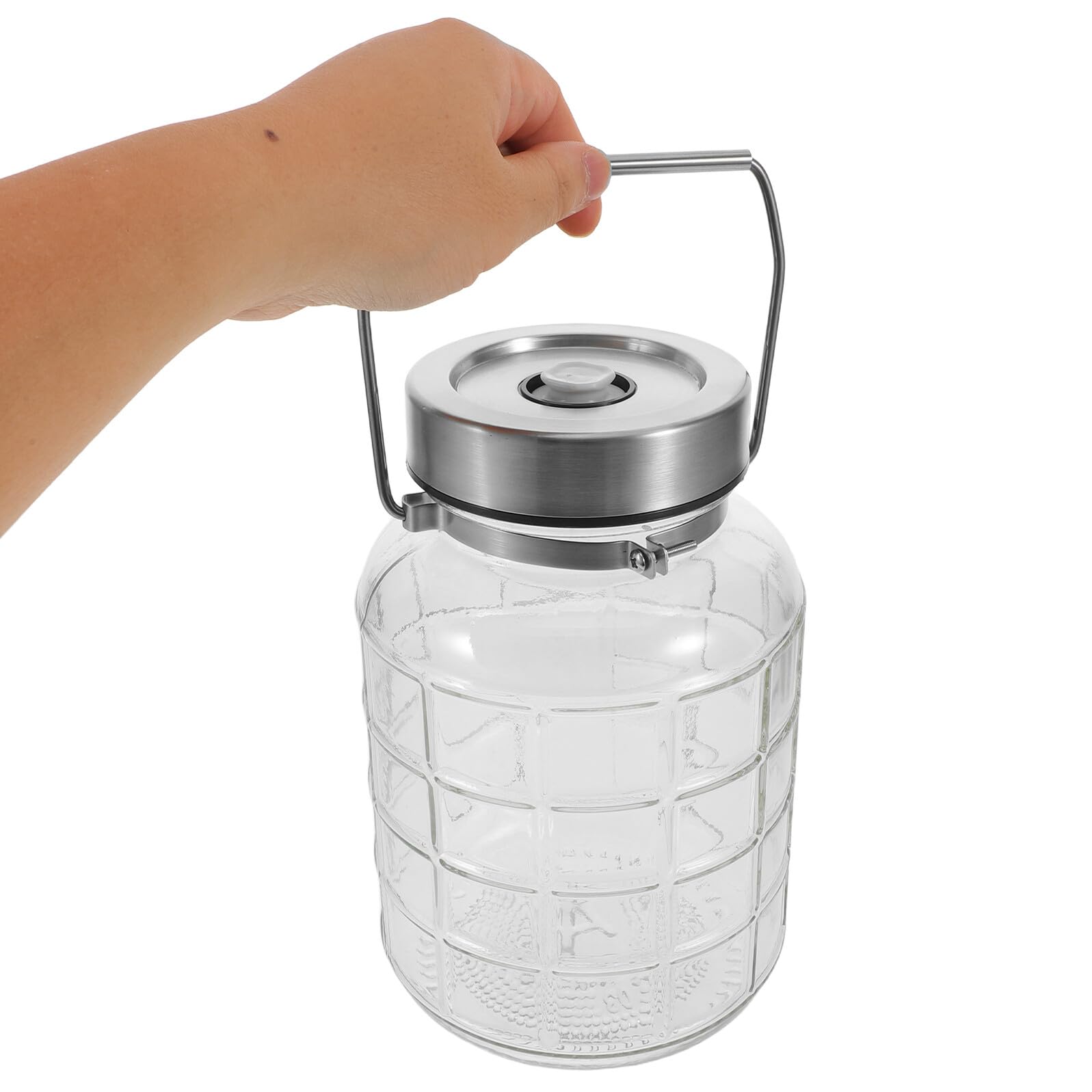 Vaso in Vetro per Fermentazione con Valvola di Sfiato Ermetico Contenitore per Conservazione Alimenti in Cucina Barattolo per Fermentare Verdure Spezie e Conserve