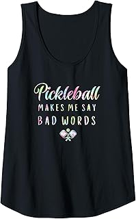 Womens Pickleball Makes Me Say Bad Words Tie Dye Pickleball Players Tank Top