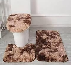 Luxury Bathroom Rug Set – 3 in 1 with elegant marble print, lined with high-density non-slip fur | Original Imported - Random Colors