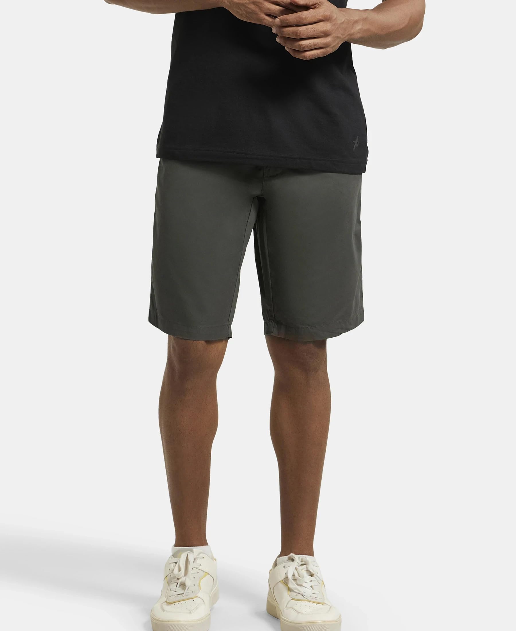 Jockey Men's Straight Fit Shorts (1203_Forest Green_X-Large) 1